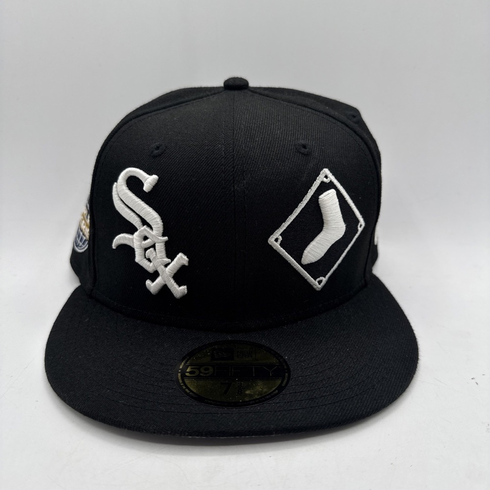 Chicago White Sox Patch Pride Double Front New Era 59FIFTY Fitted Hat Size 7 3/8
